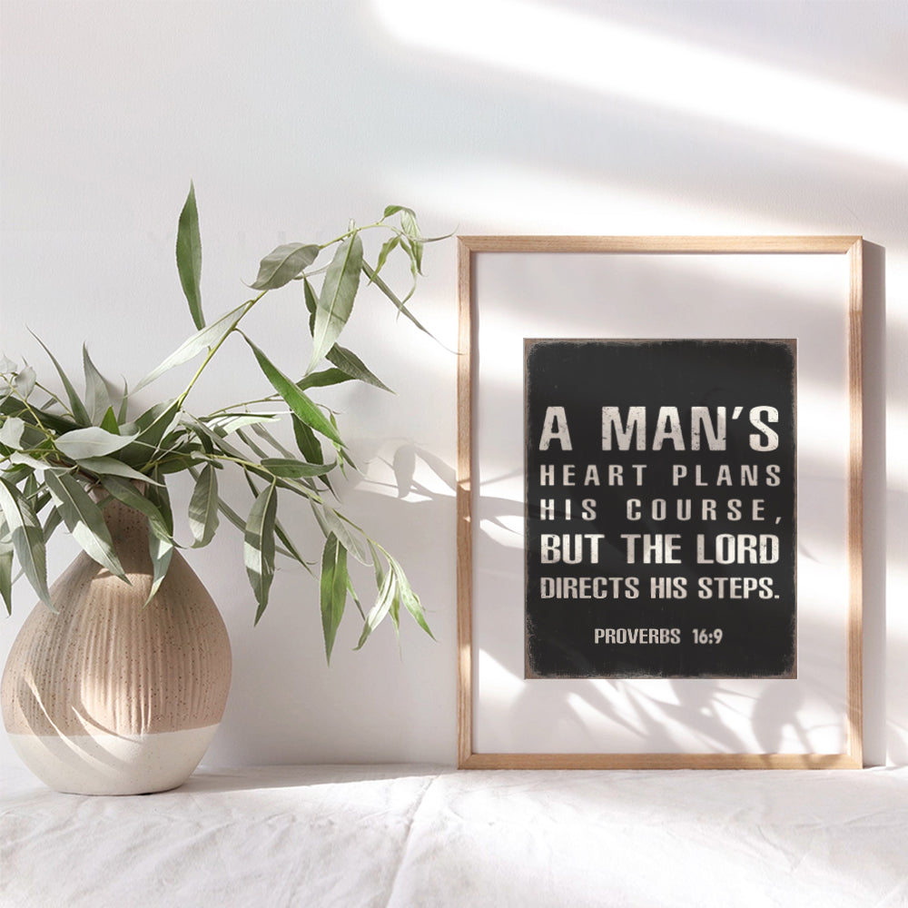 Bible Verse Wall Art - Bible Verses Religious Decor - Inspirational spiritual Gifts for Men - Psalm Wall Decor - Catholic Gifts for Pastor, Minister - God Scripture Wall Art - Decorations