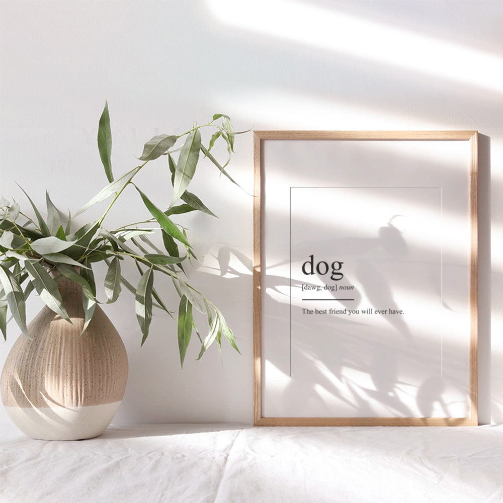 Dog Definition Funny Wall Art LARGE - Dog Wall Art - Typography Wall Art - Gift for Dog Owners - Funny Quotes, Funny Sayings - Dog Mom Gifts - Perfect Gift Idea for Pet Lovers - Dog Decor