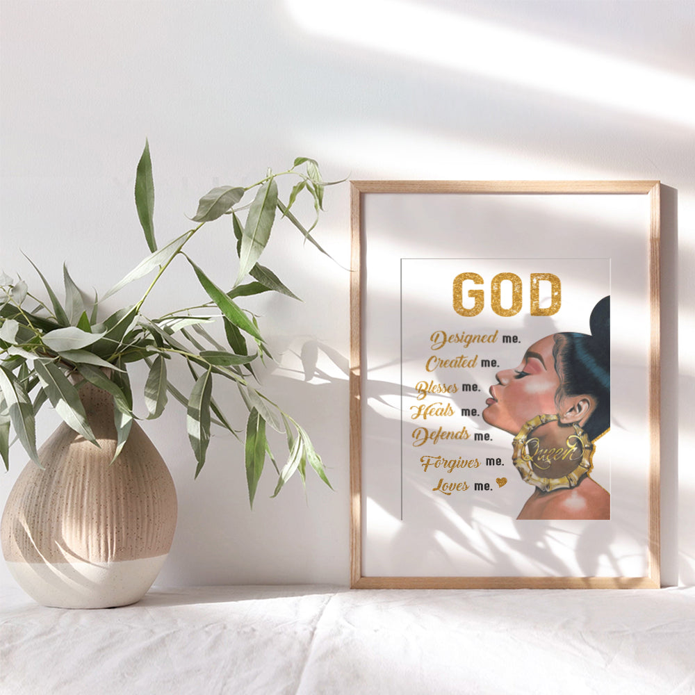 Jesus Christ Black Art - God Wall Decor - Christian Gifts for Women - African Americans - Black women Wall Art - Christian Wall Decor - Faith in God - African American Wall Art - Christian Art