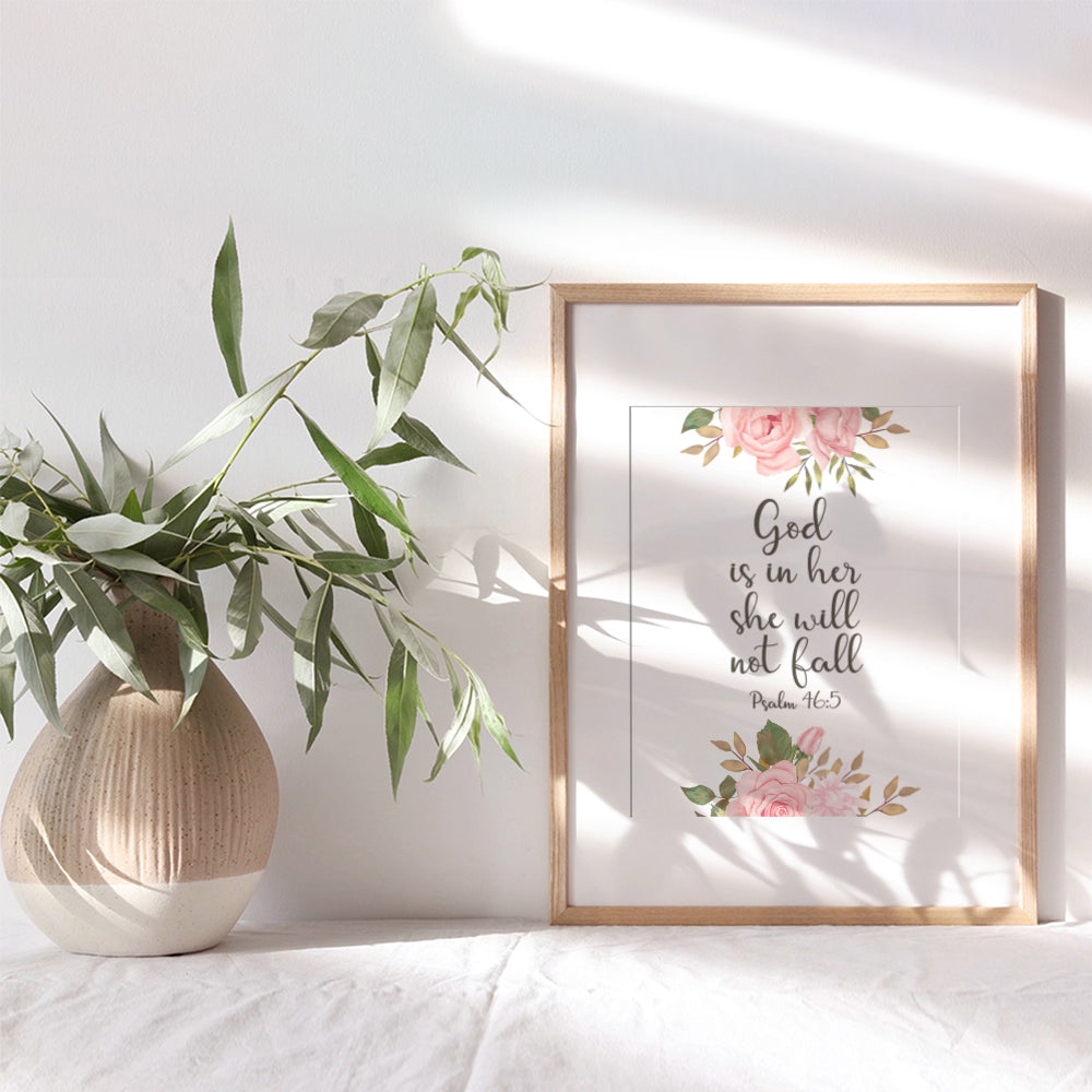 Christian Scripture Wall Art - Inspirational Bible Verse Wall Decor - Religious Christian Wall Art - positive Quotes Motivational poster - Gift for Women - Psalm 46 - Christian Home Decor