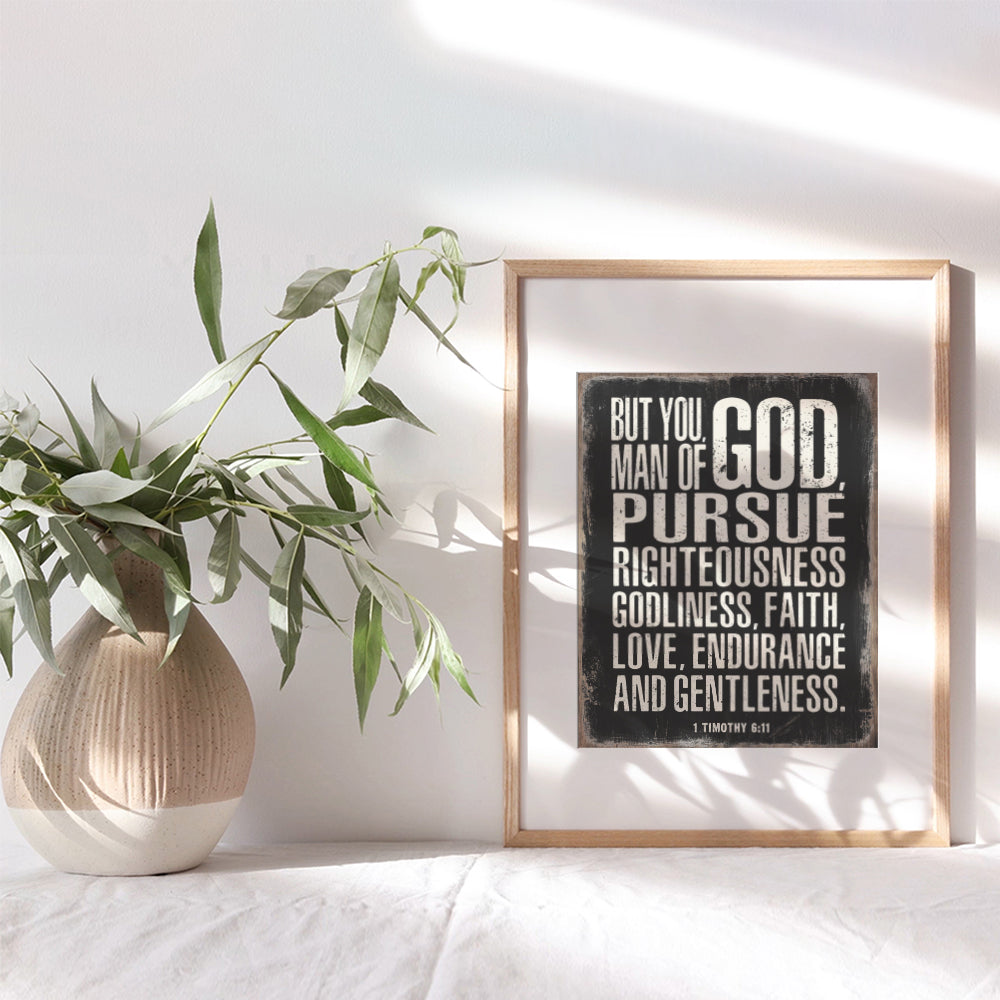 religious Wall Decor For Men - masculine Christian Gifts - Catholic Art Print - Bible Verse Wall Art - Scripture Wall Decor - God Wall Art - Man cave Decor - Jesus Wall Art - Faith Wall Decor