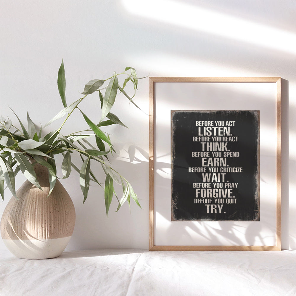 Motivational Quotes Art - positive Wall Decor - Inspiring Gifts - Inspirational Wall Art - Encouraging Quotes, Sayings - Office Decor - Home Decor - Inspirational Quotes Wall Art - Unframed