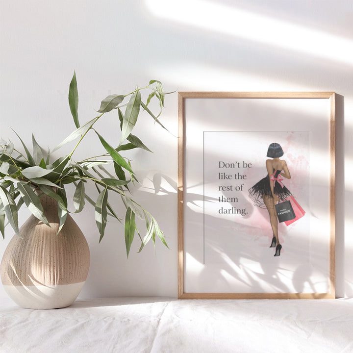 Glam Wall Art for Women - Black Women Wall Art - African American Fashion Wall Decor - Luxury Fashion Designer Decor - Teen Bedroom - Empowered Women Motivational quote - positive affirmation