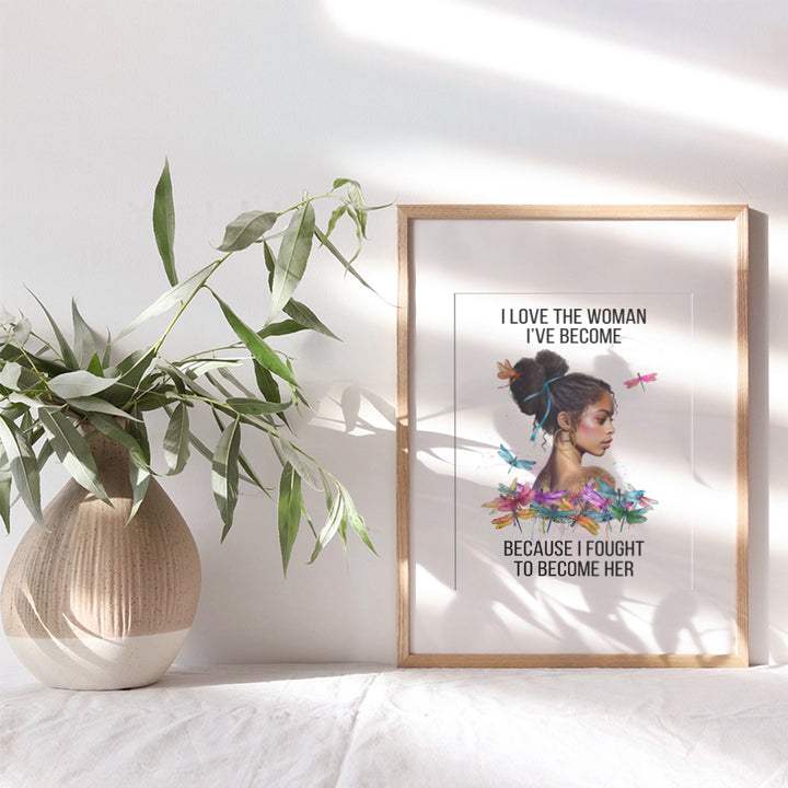 African American Women Motivational poster - Black Woman African Americans Wall Art - Inspiration Women’s Empowerment Positive Quotes for Living room Bedroom - Inspirational Boho Wall Decor UNFRAMED