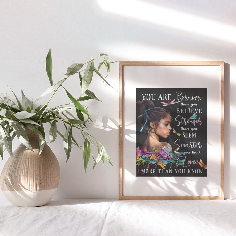 Inspirational African American Girl Art - Black Girl Magic Wall Art - Positive Quotes Motivational poster - African American Women Bedroom Decor - African Americans - Boho-chic African American Art