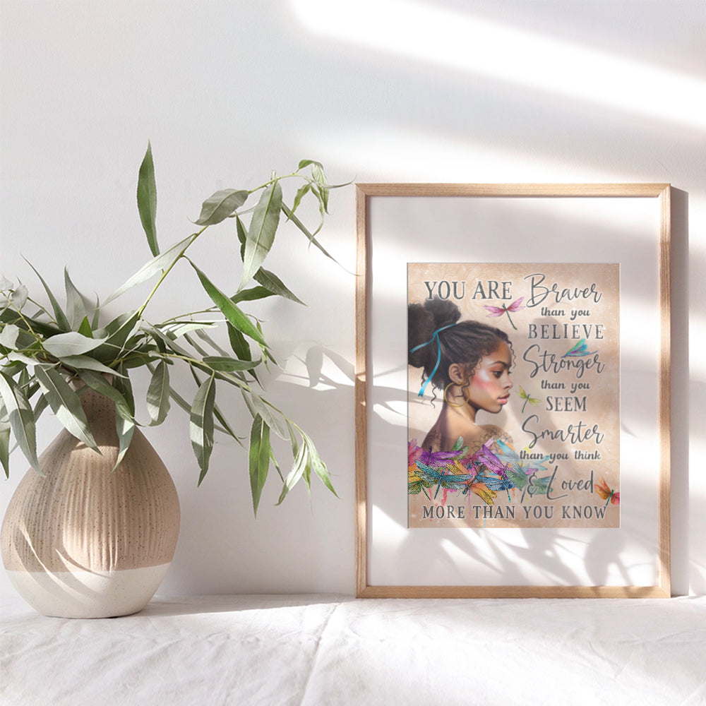 African Americans Inspirational Wall Art - Black Girl Magic Motivational Wall Decor - Black Girl Wall Art - Positive Quotes Wall Decor for Women Woman Teens - Daughter Gift - Bedroom Living room Home