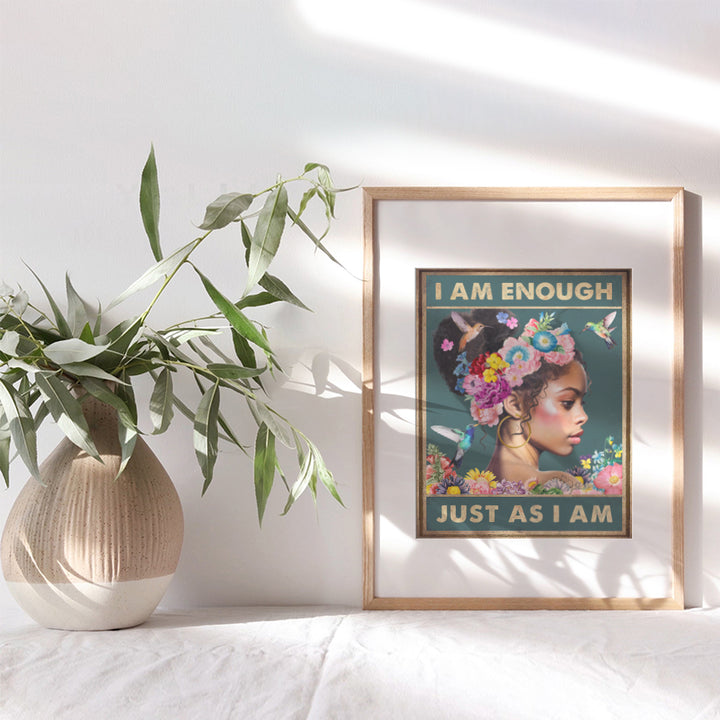 African American Wall Decor - Black Girl Wall Art - Motivational Boho Wall Art - Black Culture - Black Women Teens Bedroom - Black Girl Magic Gifts - Positive Affirmations Inspirational Black Wall Art