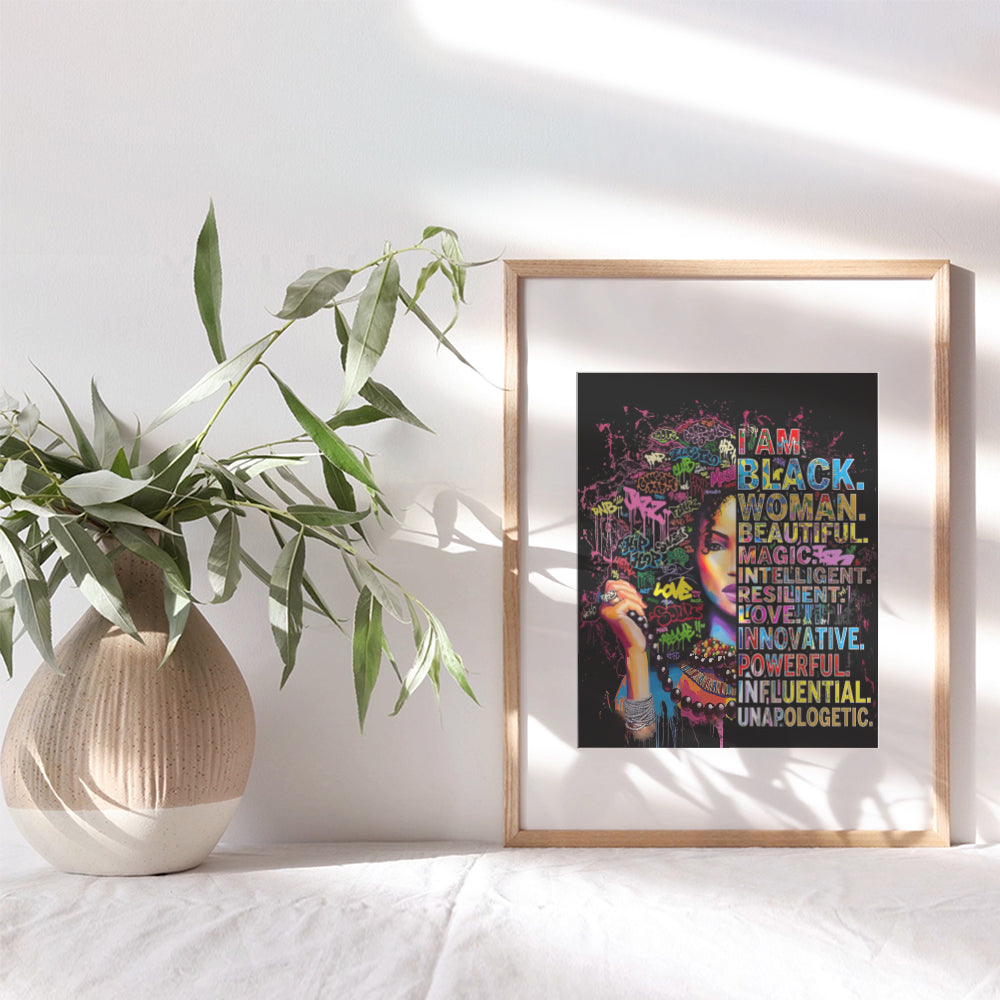 Black Wall Art - African American Wall Art - Black Woman Poster - African American Women, African American Woman, Black Women - Empowered Women - Motivational Wall Decor - Afro-American Wall Art