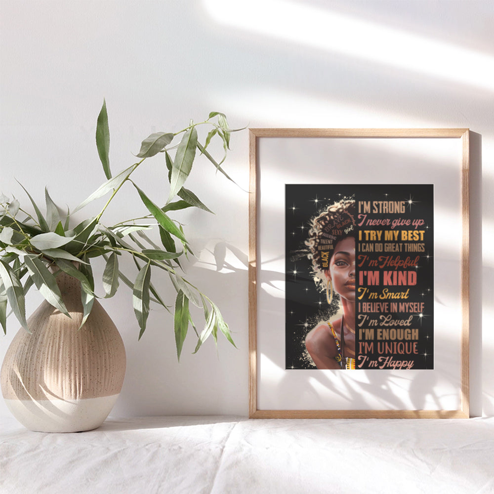 Black Art for African Americans - African American Wall Art Motivational poster - Afro Black Woman Gift - Black Girl Magic - Women's empowerment Saying - Inspiration Motivation Home Decor Poster