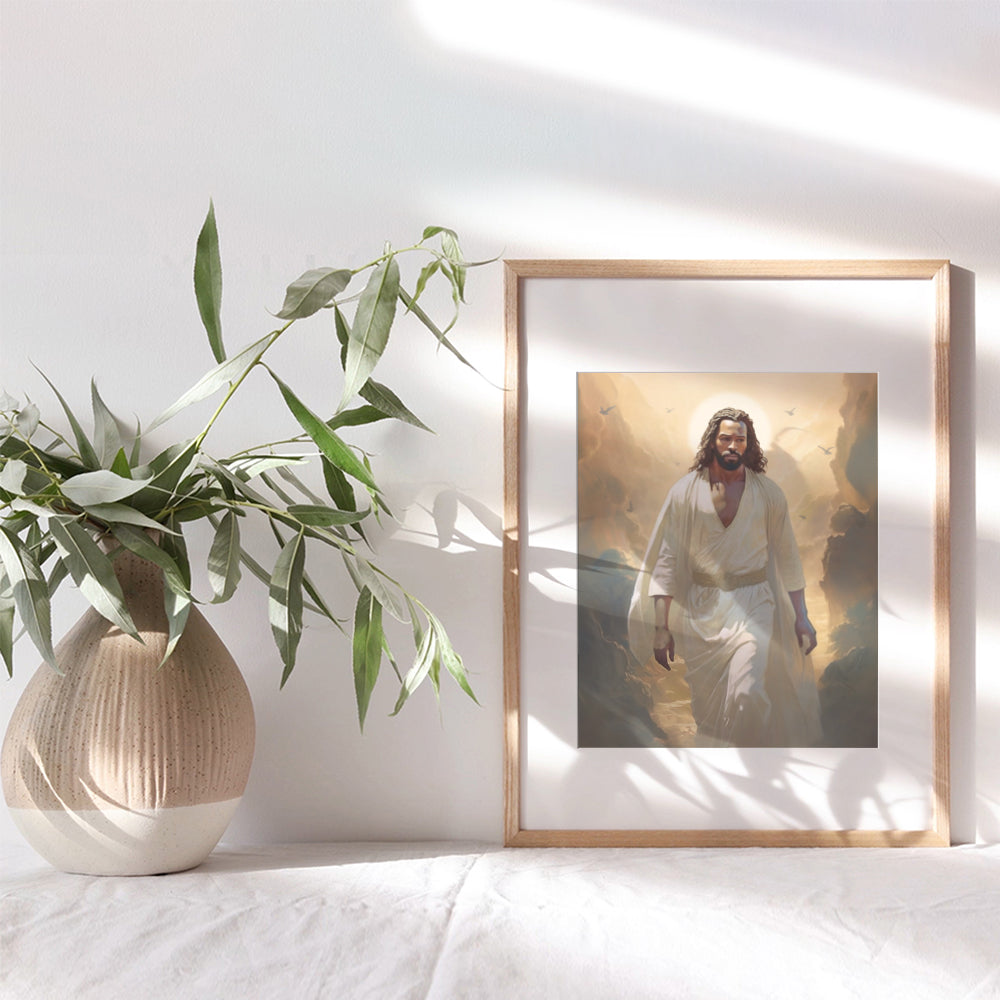 Jesus Wall Art for African Americans - Jesus Christ Poster - Inspiration Christian Wall Art & Decor for Black women, Black Men - Black pride African American Art - Black Art - Religious God Wall Decor