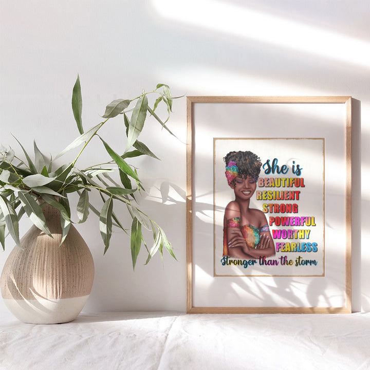 Black women Inspirational Wall Decor - Motivational Wall Art for Black Girl, Woman, Teen - Encouraging positive Quotes Wall Decor - Black Pride Women's Empowerment Affirmations for African Americans