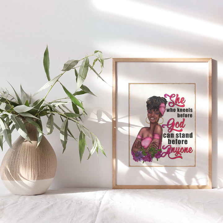 Black Girl Christian Wall Decor - Bible Verse Christian Gifts for African Americans - Religious Wall Art for Women - Jesus Poster for Black Women, Woman - spiritual Gifts, Scripture, Psalms, Prayer