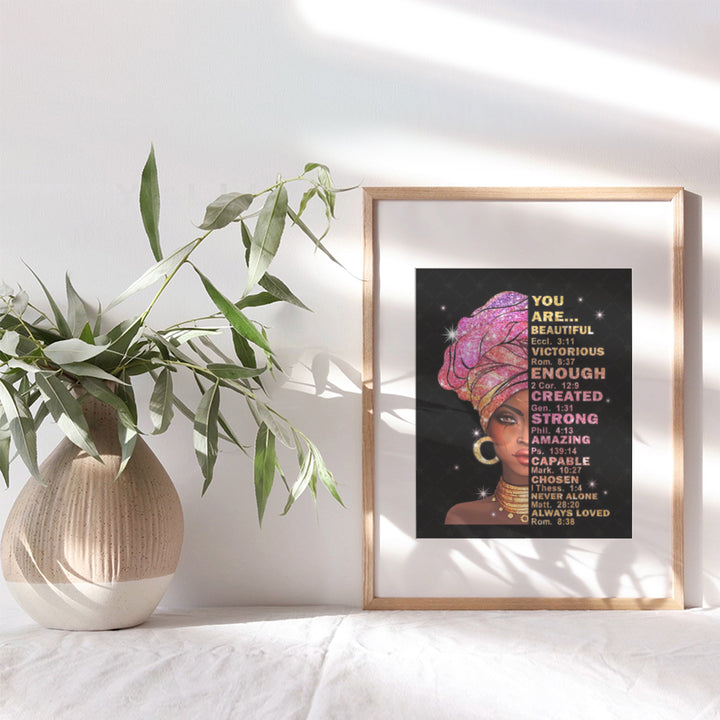 African American Women - African American Wall Art for Teen Girls - Christian Wall Decor - Black Wall Art - Religious Gifts - Bible Verses Wall Decor - Scripture Wall Art - Inspirational Affirmations