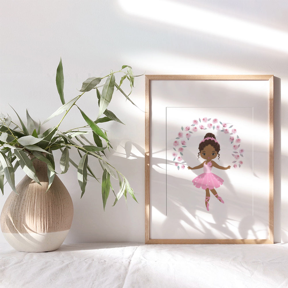 African American Wall Decor - African American Girls - Black Girl Gifts - African American Girl Gifts - Black Wall Art - Black Culture - Afro Wall Art - Ballerina Wall Decor - Little Girls Room Decor