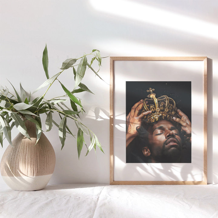 Black Jesus African American Art - Black Art for African American Men, Black Men - Jesus Christ Christian Wall Art & Decor - African Americans Religious Wall Decor - Spiritual Decor - Jesus Decor