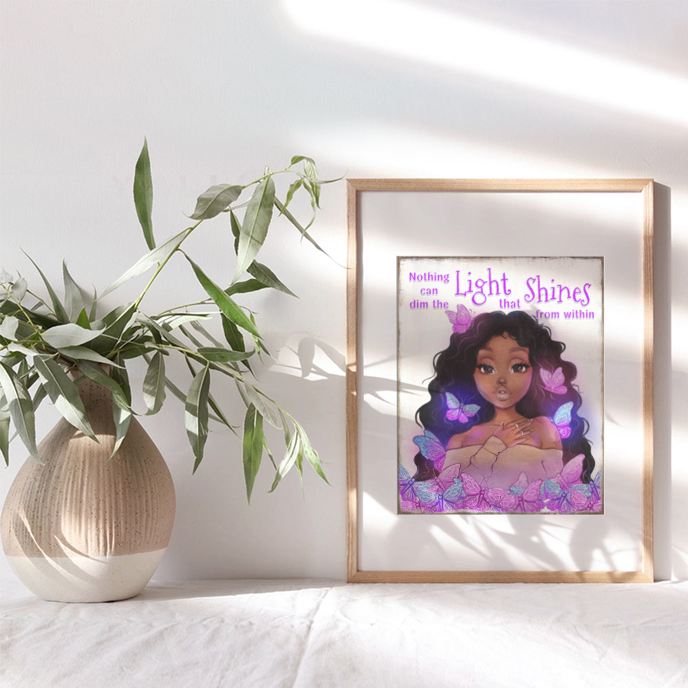 African Americans Black Girl Magic Wall Art & Decor - Black women Inspiration Saying - Women's empowerment Motivational poster - Teen Little Girls Bedroom decoration - Daughter Gift - Family Wall Art