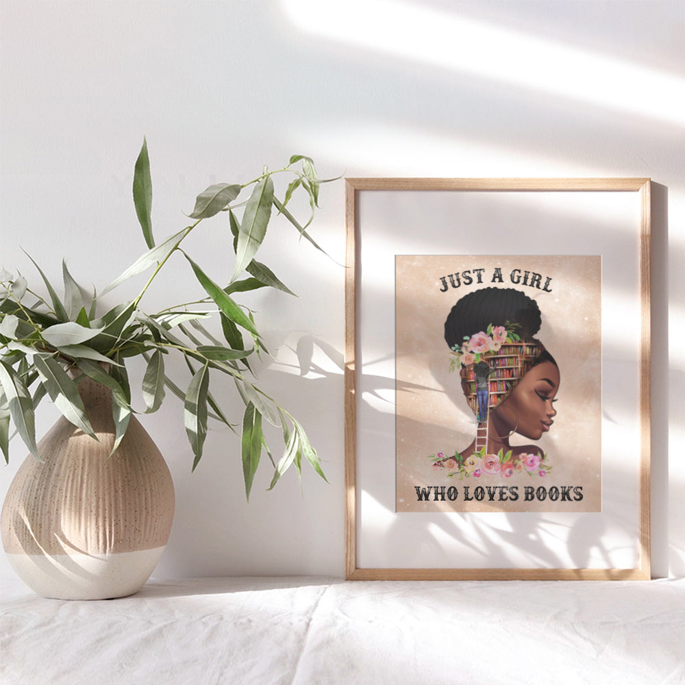 Black Girl Classroom Decor - Motivational Wall Decor - Inspirational Black Wall Art for Women Teen - Women's empowerment, positive Mindset Black Pride - Book Wall Art Posters for Women - Teacher Gifts