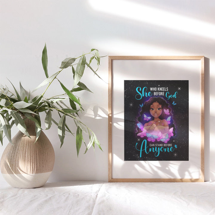 Black Girl Magic Wall Art Poster for Religious Black women, African Americans - Christian Wall Art - spiritual Wall Decor - God Wall Decor - Inspirational Saying Wall Decor - Girls Bedroom Decor 8x10