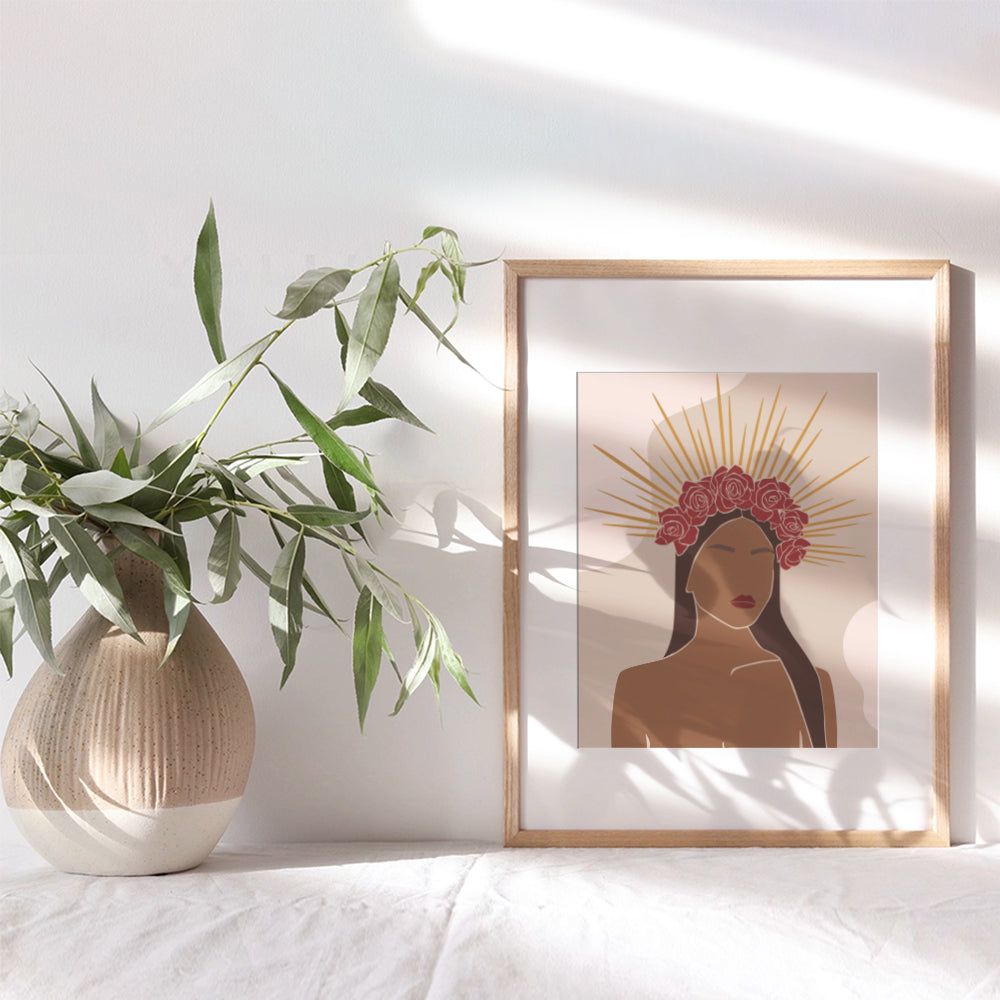 African American Women - Aesthetic Wall Decor - Mid Century Modern Minimalist Wall Art- African American Wall Wall Art - Black Wall Art - Latina Women - Abstract Wall Art - Hispanic Women Boho Decor