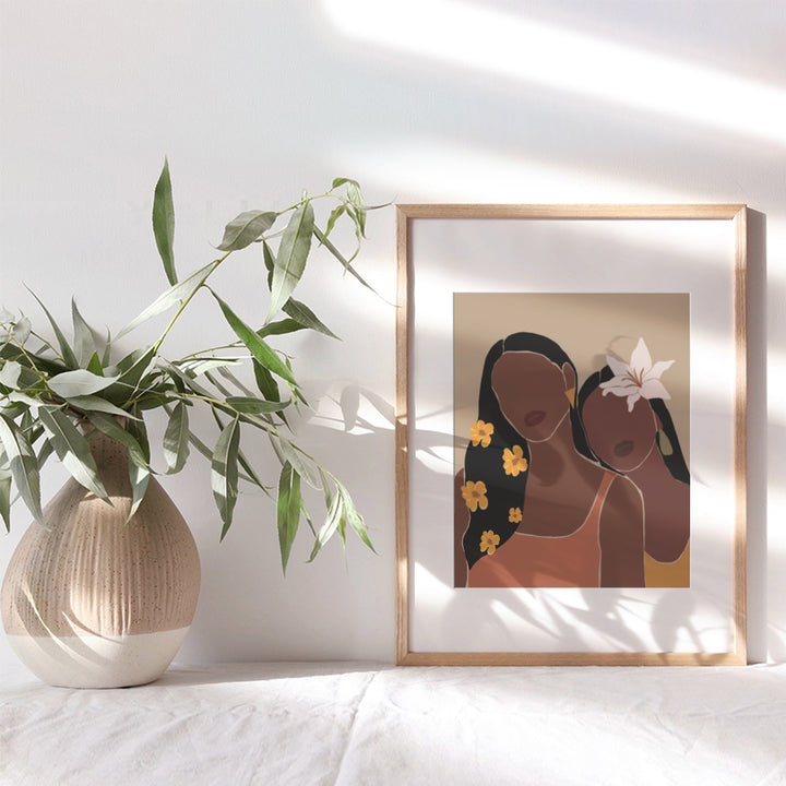 Minimalist Boho Wall Decor - Black Woman Wall Art - African American Wall Art - Black Wall Art - Hispanic Latina - Black Culture - Afro-American Wall Art - Black Girl Gifts - African American Women