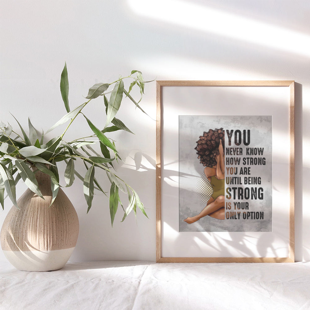 Inspirational African American Wall Art & Decor - Black Art - Encouragement Gifts for Women Woman - Uplifting Positive Quotes - Afro Girl - Motivational Posters - Bedroom Living Room Home Office