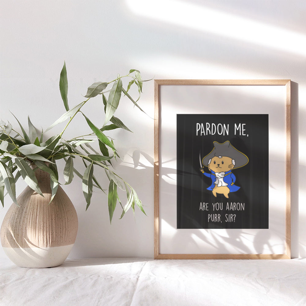 Pardon Me Are You Aaron Purr Sir - Alexander Hamilton Wall Art Decoration - Unique Funny Gift for Broadway Musical Play Fans - Home Decor for Bedroom, Living Room - Humorous Poster Print