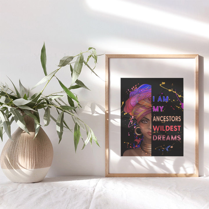 Motivational Black Art Wall Decor - African American Art - Inspirational Quotes Wall Art for Black Woman Women Girls Bedroom Teens Room Living Room Office - Afro American Gifts - Afrocentric Poster