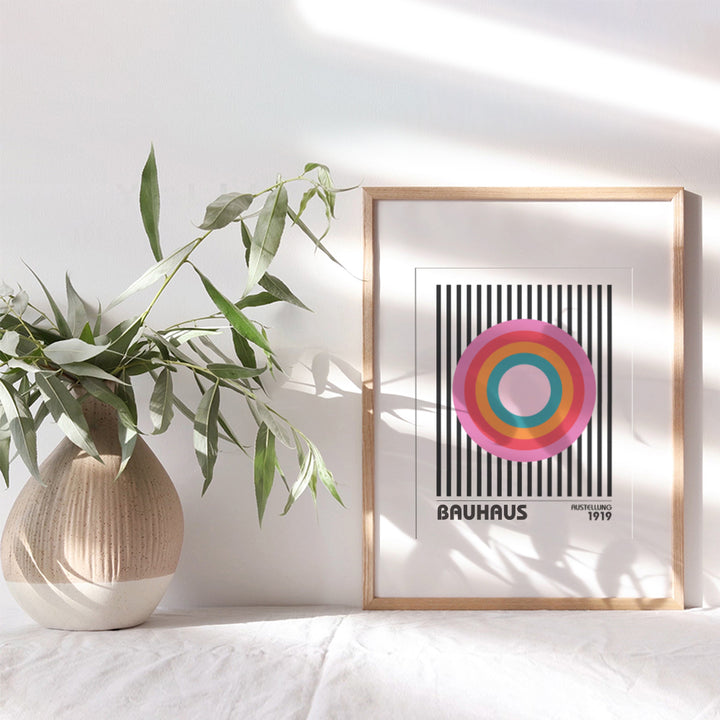 Bauhaus Mid Century Modern Decor - Mid Century Modern Wall Decor - Geometric Wall Decor, Vintage Retro Poster, Abstract Art - Minimalist Wall Decor - Mid-century modern Living room Gallery Wall Art