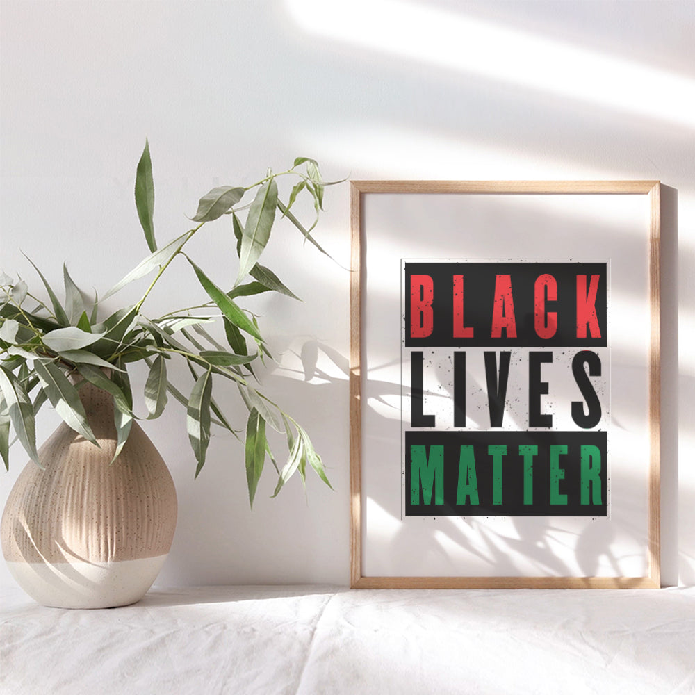 Black Lives Matter Wall Art Poster - 8x10 African American Pride Print for Living Room, Bedroom, Office - Gift for Black History Month, Civil Rights Fans - UNFRAMED