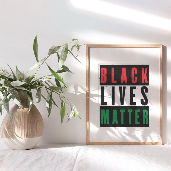 Black Lives Matter Wall Art Poster - 8x10 African American Pride Print for Living Room, Bedroom, Office - Gift for Black History Month, Civil Rights Fans - UNFRAMED