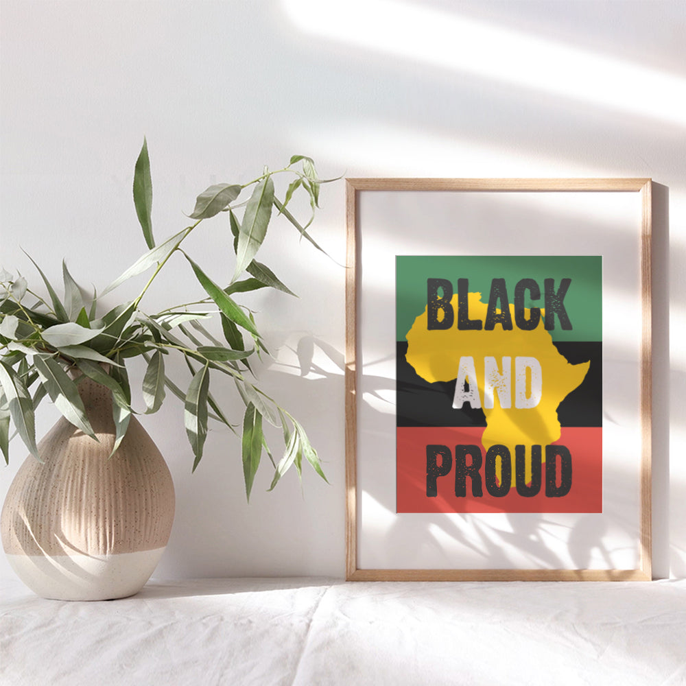 African American Flag, Black Pride Poster -8x10 Wall Art, Home Decor, Decoration - Gift for BLM, Black Lives Matter, Black History Month Fans, Women, Men -For Living Room, Bedroom, Apartment