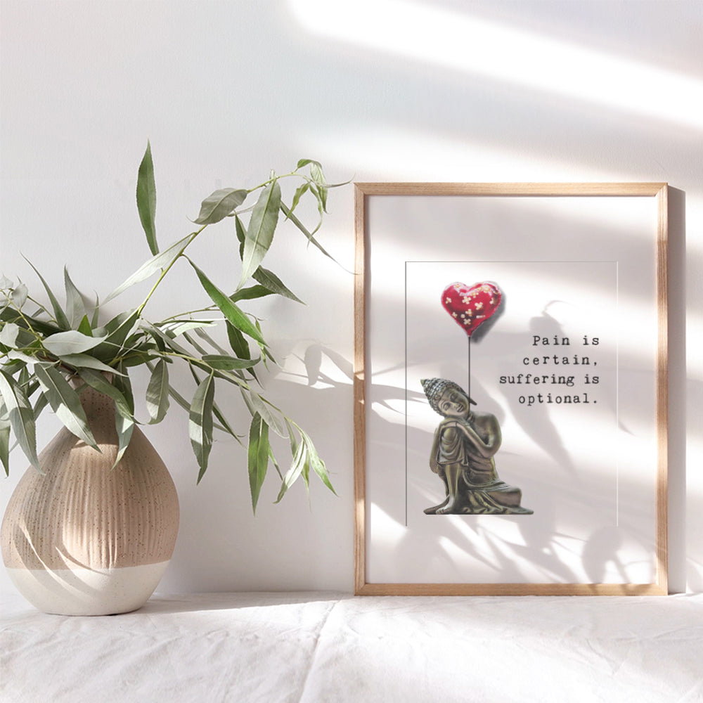 Buddha Statue Home Decor - Buddha Quotes - Zen Quotes Wall Art - Positive Uplifting Inspiring Inspirational Encouragement Gifts for Women - New Age Spiritual Yoga Spa Wall Decor - Buddhism Poster