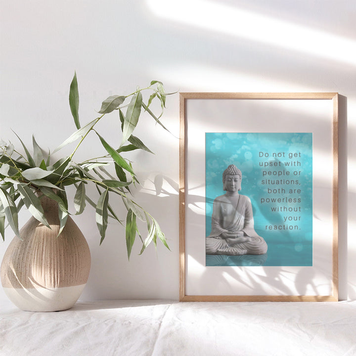 Buddha Decor - Zen Wall Art - Meditation Picture Print Home Decoration for Spa, Living Room, Yoga Studio, Bedroom - Inspirational New Age Quote Saying - Gift for Women, Buddhism Fan, Buddhist - 8x10