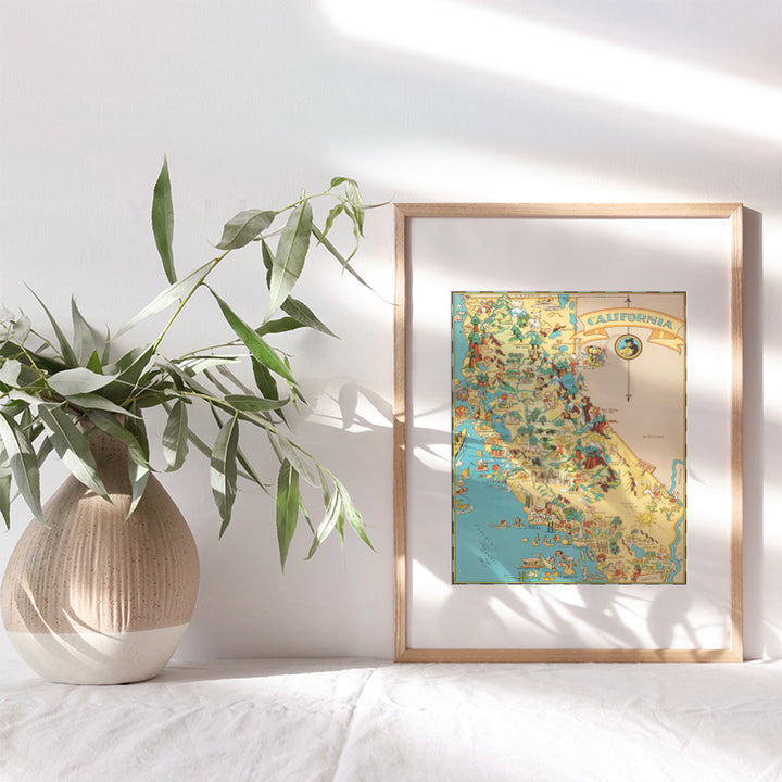 California Poster - California Wall Decor - California Wall Art - California Travel - Unique Gift for CA, Los Angeles, LA, San Francisco Fans - Vintage Retro Travel Posters Room Decoration - 8x10