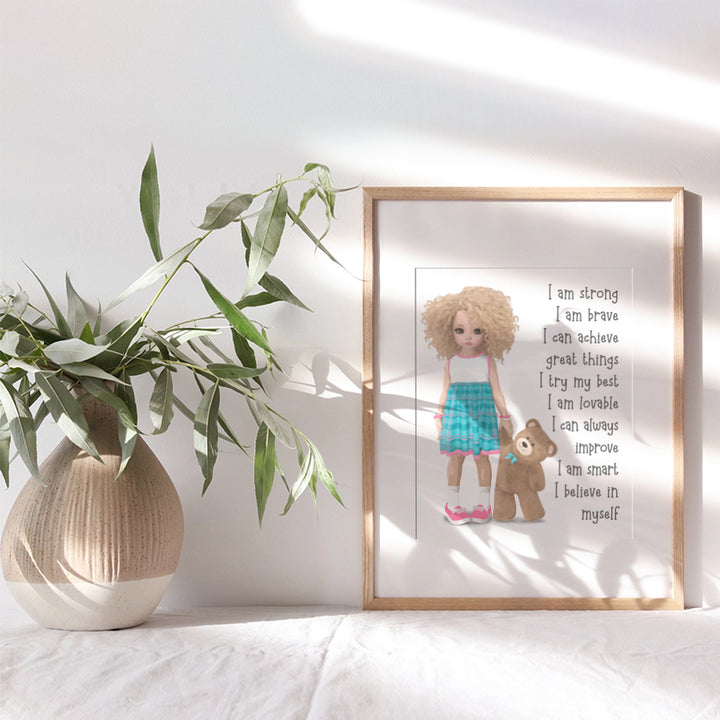 Wall Decor for Girls - Inspirational Gifts for Girls - Wall Art for Girls - Little Girls Bedroom - Toddler Girls Room - Positive Affirmations - Positive Wall Art Sayings - Positive Quotes Wall Decor