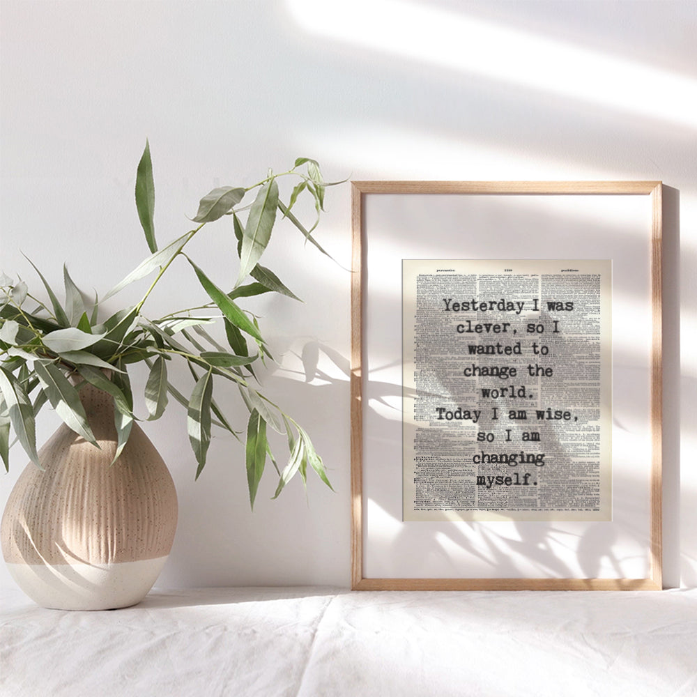 Inspirational Quote, Dictionary Art Print - 8x10 Upcycled Typography Poster - Wall, Home, Apartment or Office Decor, Decoration - Makes Cool Unique Gift - Unframed Motivational Picture Photo