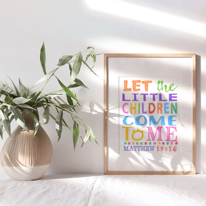 Religious Scripture Wall Decor for Boys Room Art, Girls Bedroom, Kids Bathroom, Church Bible Study Classroom, Playroom, Family Room - Cute Inspirational Christian Gifts Poster Print Picture