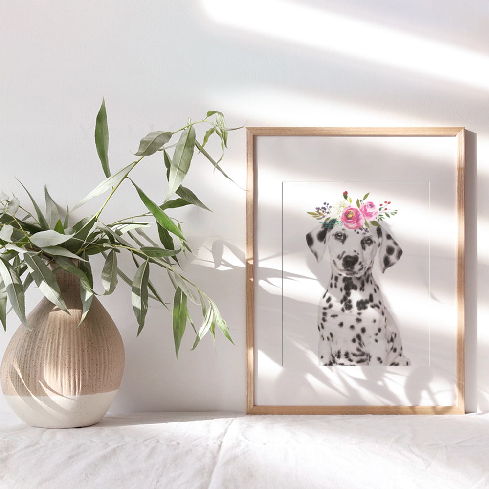 Dog Wall Decor - Cute Dog Wall Art - Dalmatian Puppy Wall Decor - Dog Gifts for Women - Toddler Little Girls Bedroom Decor - Baby Girl Room - Baby Girl Nursery - Bedroom Decor for Women