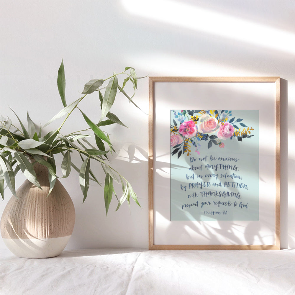 Blessed Bible Study Wall Decor - Religious Christian Scripture Wall Art or Encouragement Gift for Women, Pastor, Minister, Teens, Girls Bedroom, Home Office, Living Room, Bathroom, Sunday School