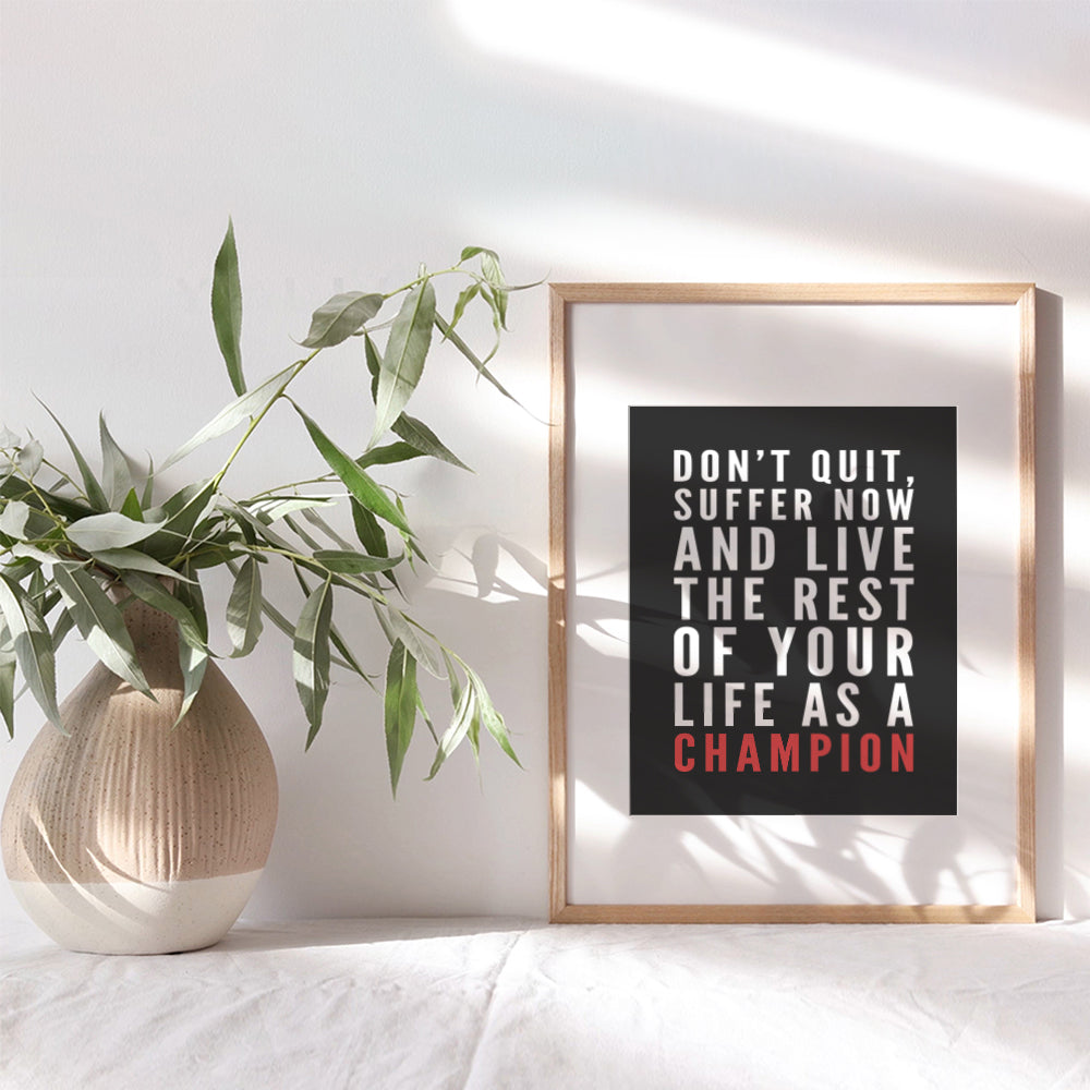 Motivational Quote Wall Art, Home Decor - Gift for Entrepreneur, Coach, Trainer, Boxing Fans - Inspirational Poster, Print - Unique Room Decorations for Office, Gym, Kids Room - 8x10 Unframed