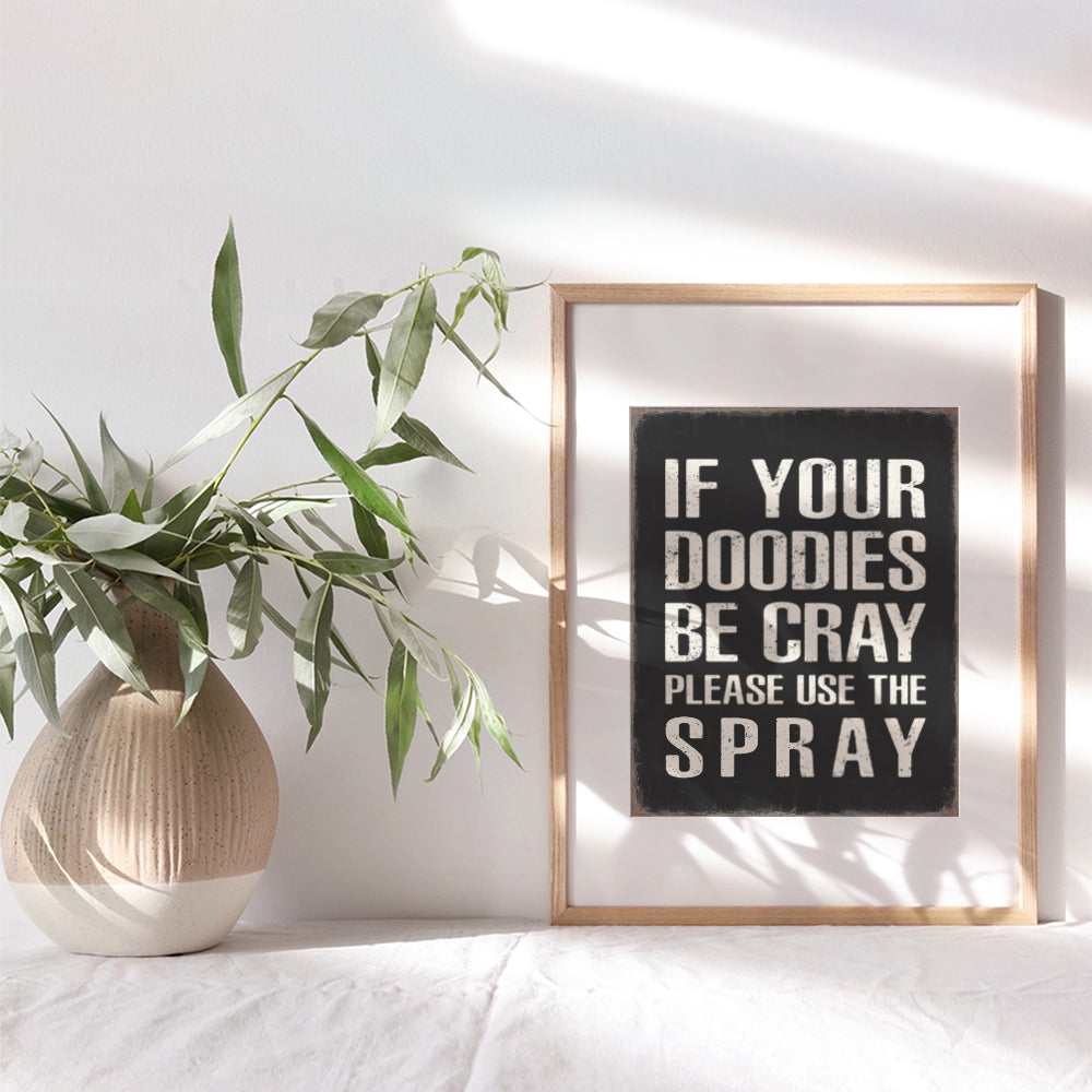 funny Sayings Bathroom Wall Decor - Black and White Typography Wall Art for Modern Bathroom, Restroom, Powder room - Black Bathroom Decor for Men - Cute Sayings funny Home Decor - Bathroom Pictures