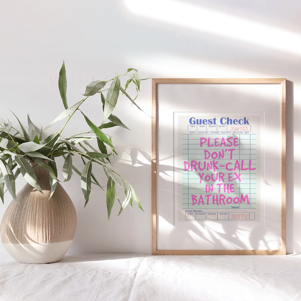 Preppy Bathroom Wall Art for Women - funny Trendy Guest Bath Wall Decor - Pink Retro Modern Bathroom Accessories - Bathroom Pictures Restroom Sign - Cute small Bathroom Decor - Powder room Decorations