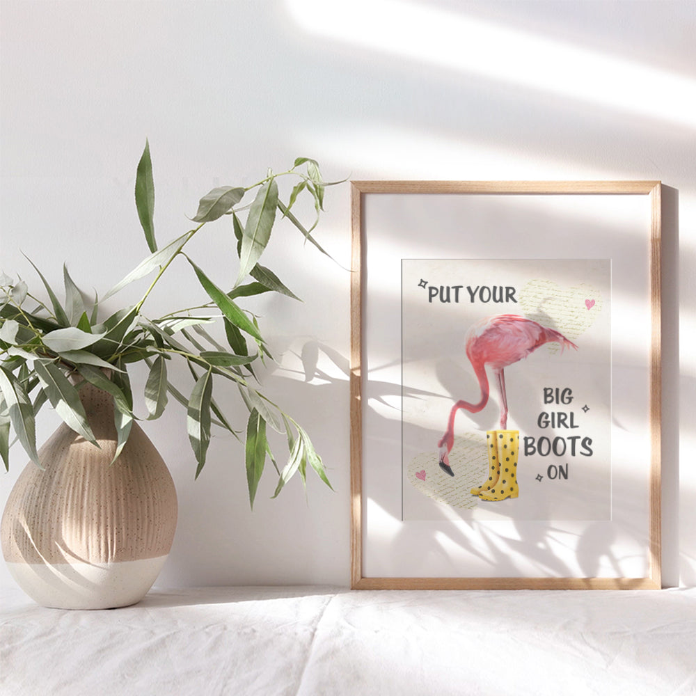 Motivational Gift for Women - Girls Room Decor or Wall Decor for Bathroom, Bedroom - Kids Wall Art, Room Decor, Home Decorations - Cute Chic Tropical Flamingo - Funny 8x10 Poster Picture Print