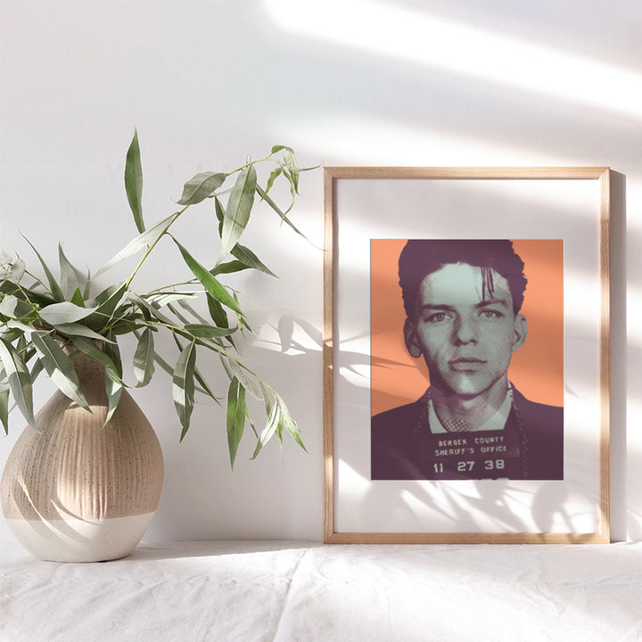 Frank Sinatra Mugshot Poster, Wall Art Print - 8x10 Warhol modern Pop Art Home Decor - Cool Unique Contemporary Room Decorations for Living Room, Bedroom - Gift for Ole Blue Eyes Fans - UNFRAMED