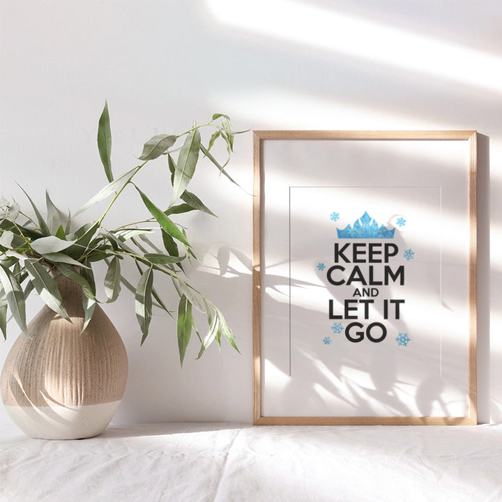 Frozen Keep Calm and Let It Go Wall Art, Home Decor - 8x10 Photo Poster, Room Decoration - Unique Gift for Elsa, Anna Fans - Unframed Picture Print