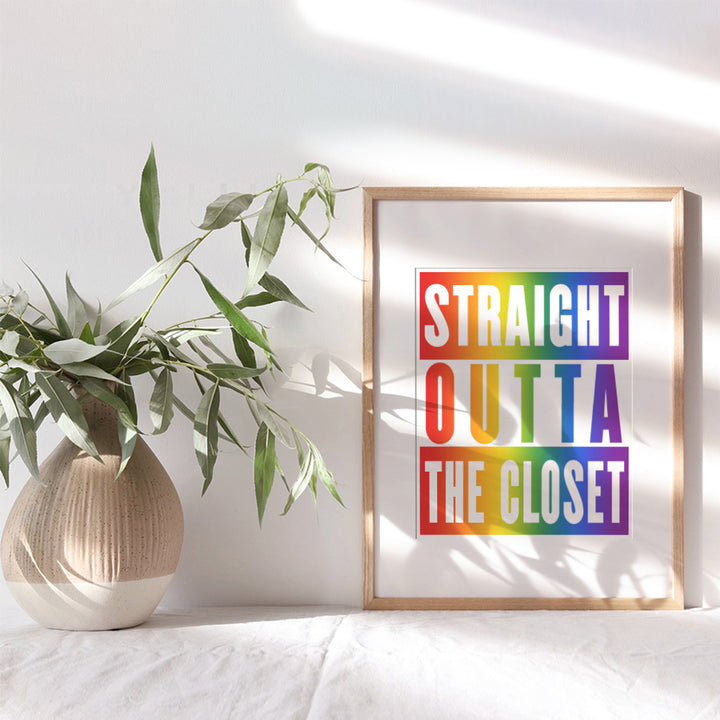 Gay Pride Flag Wall Art Poster Sign - Rainbow Flag Gift for Queer, Bi, Lesbian, LGBTQ - Funny Home Decor, Room Decoration for Bedroom, Bathroom, Living Room, Bar