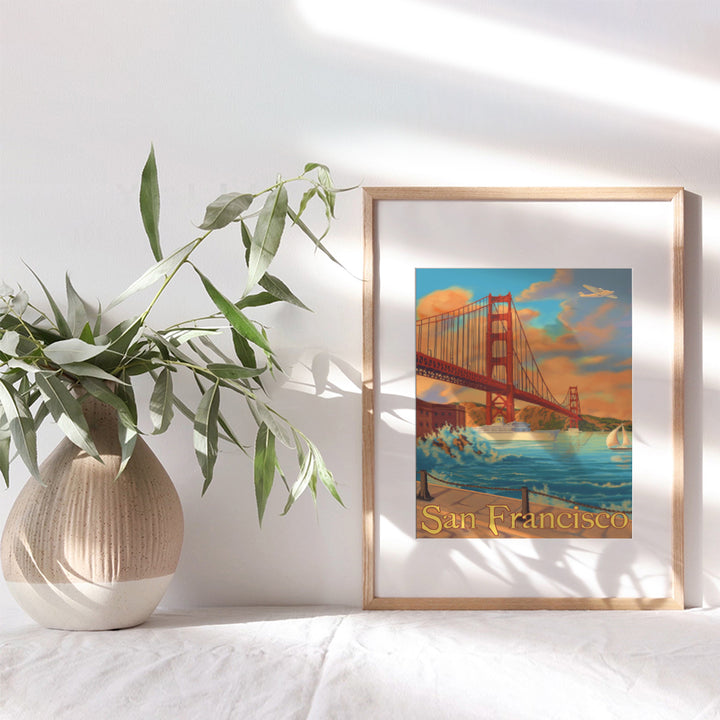 Golden Gate Bridge Unframed Photo - Vintage Wall Art Print - Makes a Great Gift - Chic Home Decor - Ready to Frame (8x10)