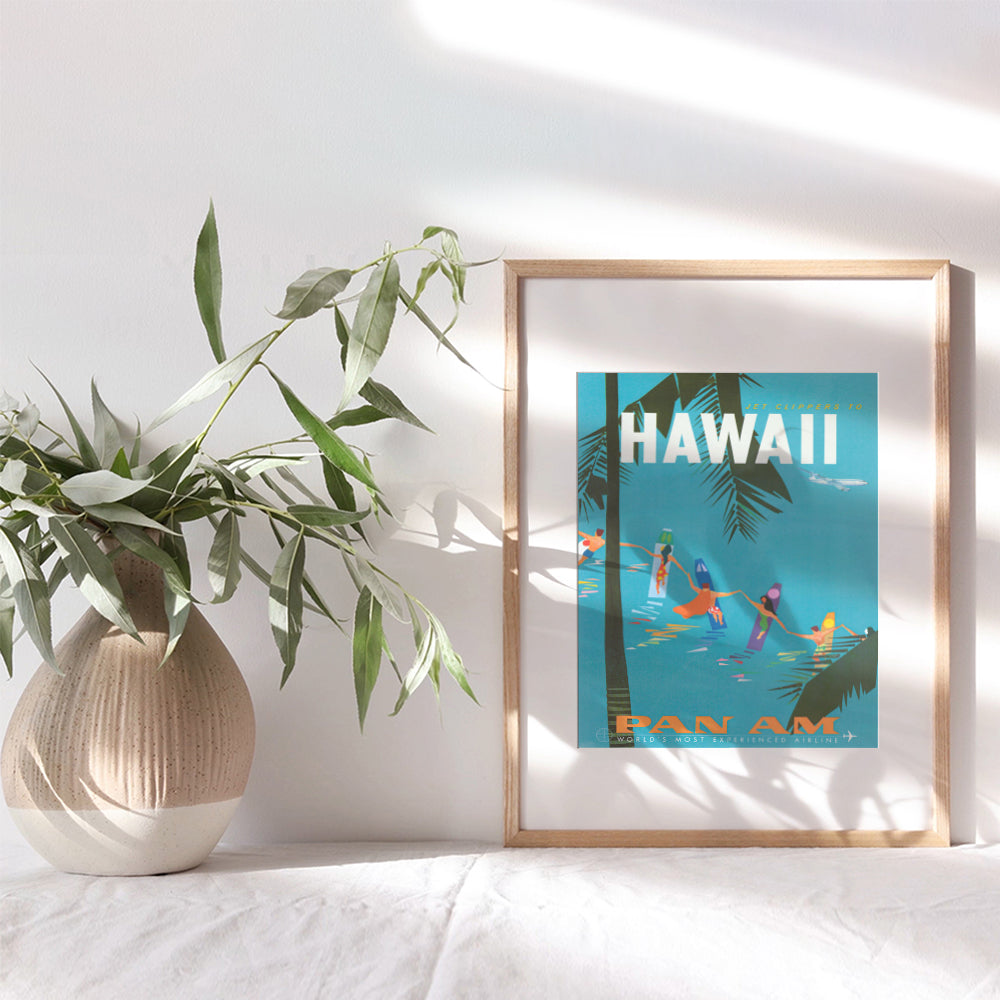 Hawaii Travel Poster Wall Art Print - Unique Hawaiian Home Decor for Tropical Beach House, Bedroom, Bathroom, Living Room - Makes a Great Gift - 8x10 Photo Unframed