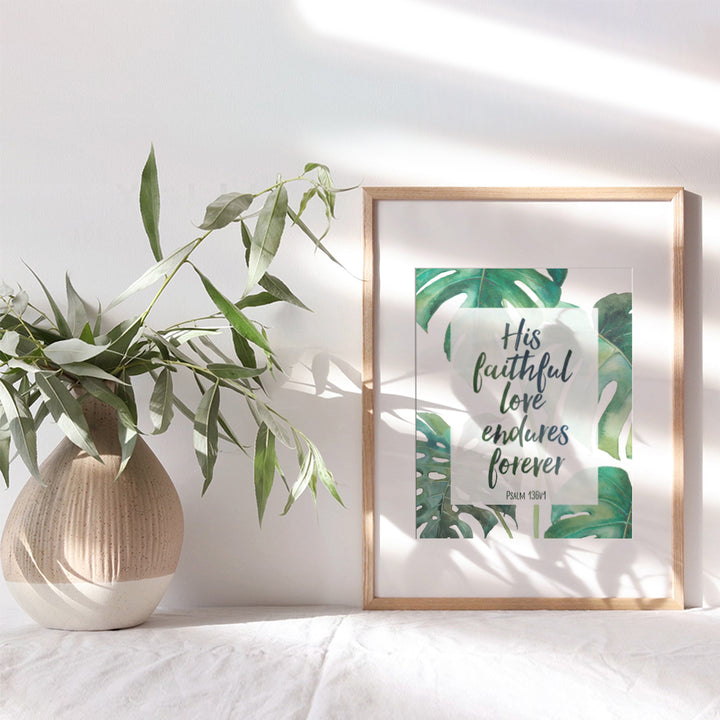 Psalms Christian Wall Art - Religious Wall Decor - Scripture Wall Art - Catholic Gifts - Tropical Palm Tree Decor - Palm Leaves - Palm Leaf Church Decorations - Bible Verses Wall Decor - Proverbs