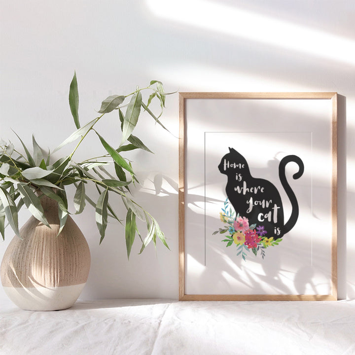 Cat Art - Sentimental Home Decor, Wall Art Poster Print - 8x10 Picture for Bedroom, Family, Living Room - Gift for Feline, Kitten, Kitty Fans, Girls, Women, Woman, Her